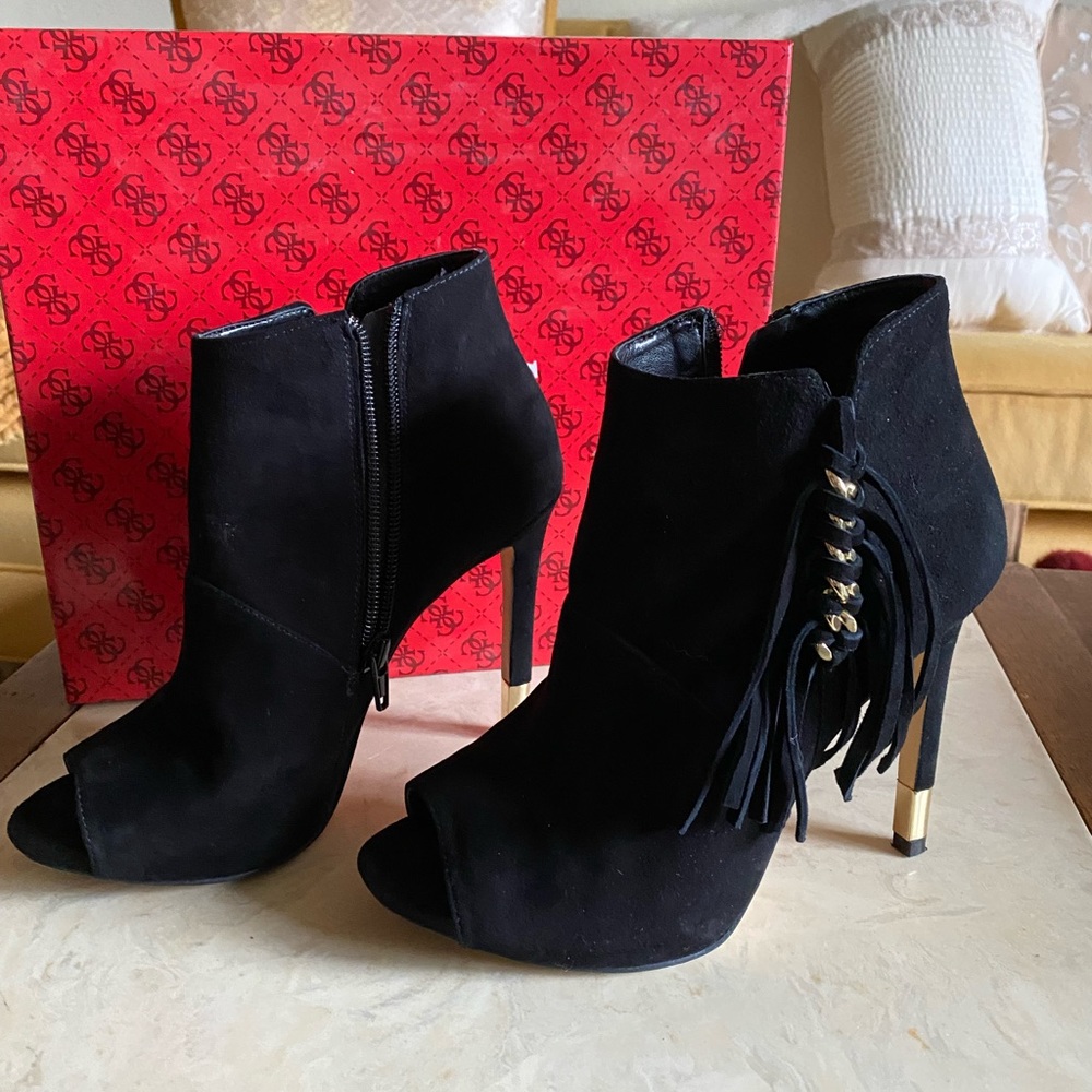 Guess Suede Bootie peep toe Heels - Picture 7 of 9